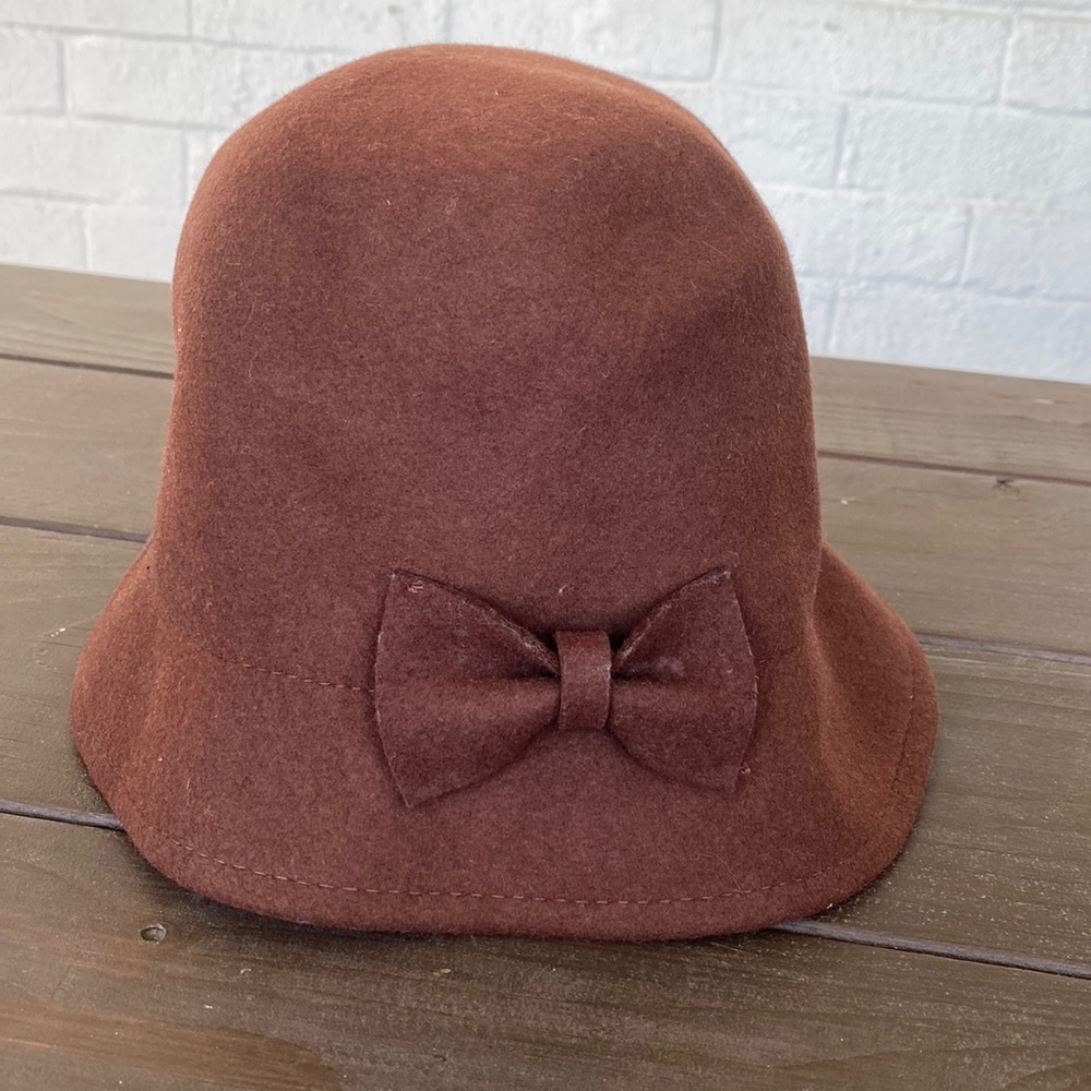 100% wool brown crusher hat